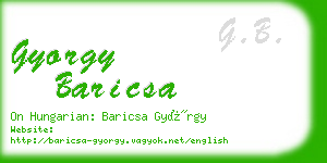 gyorgy baricsa business card